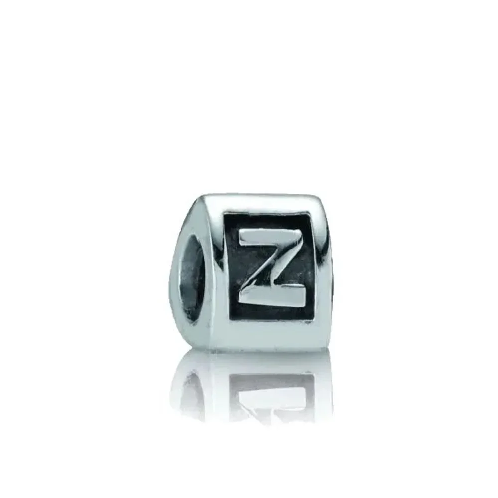 Pandora Authentic Sterling Silver Letter Z Alphabet Block Initial Charm